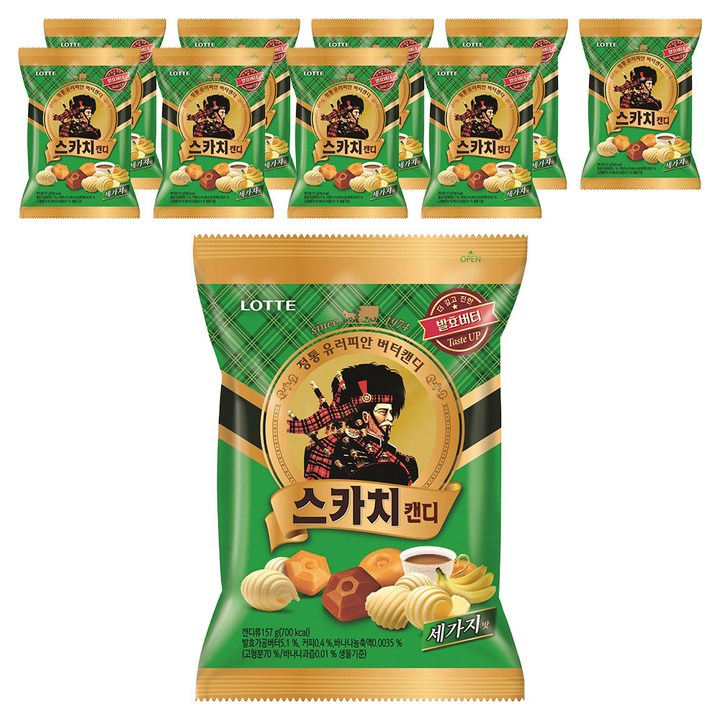 롯데웰푸드 스카치 캔디 세가지, 157g, 10개