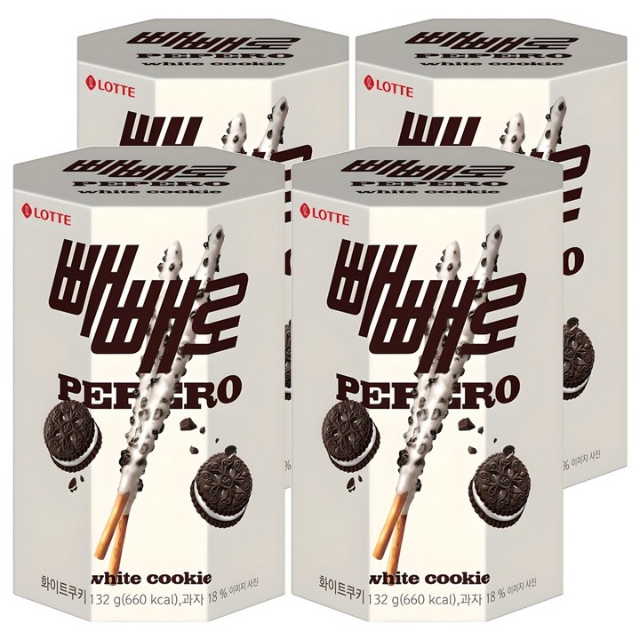 빼빼로 화이트쿠키, 132g, 4개