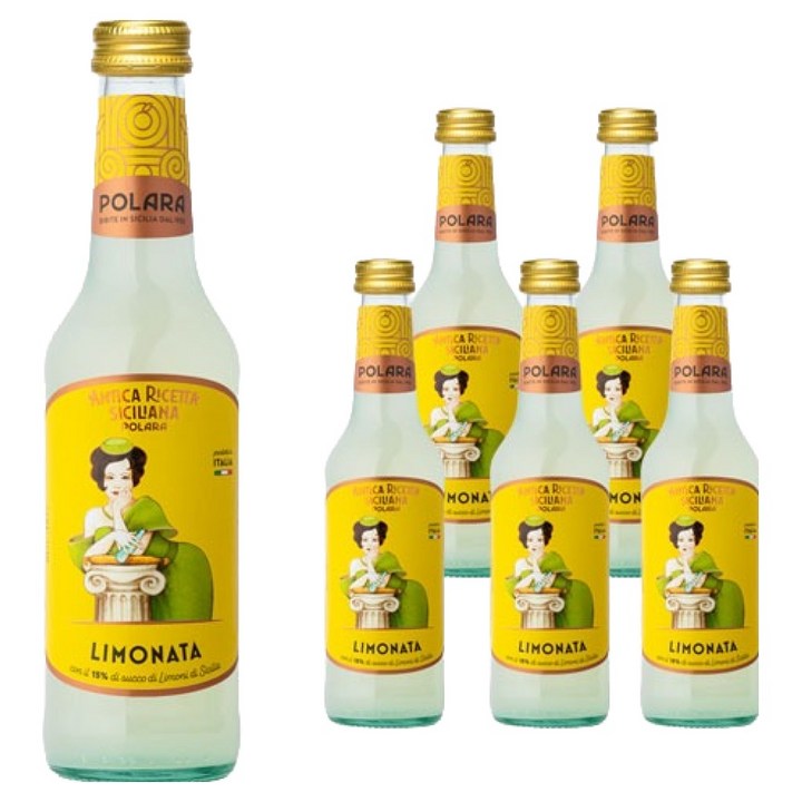 폴라라 시칠리아나 리모나타 레몬 탄산음료, 6개, 275ml