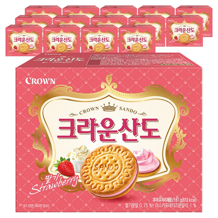 크라운산도 딸기, 15개, 161g