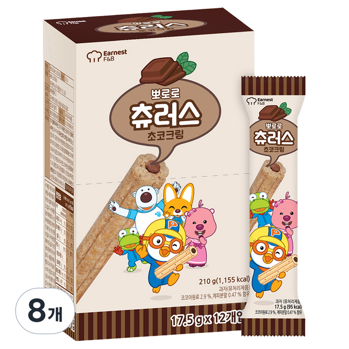 뽀로로 츄러스 초코크림, 210g, 8개