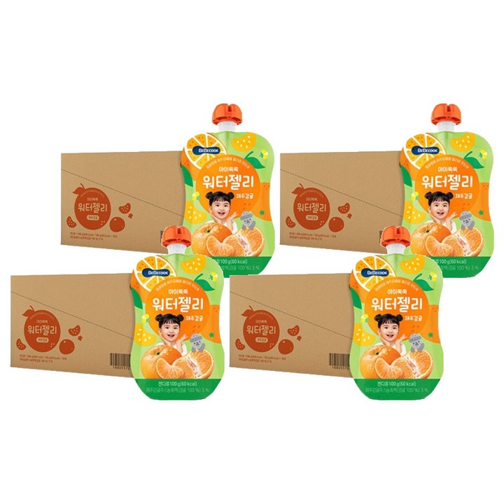 베베쿡 아이쭉쭉 워터젤리 제주감귤, 100g, 40개