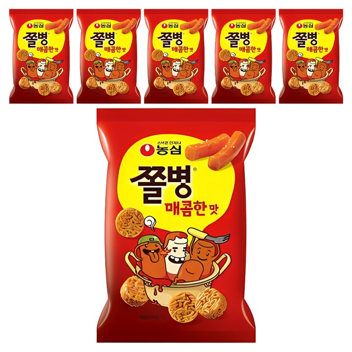 쫄병스낵 매콤한맛, 82g, 6개