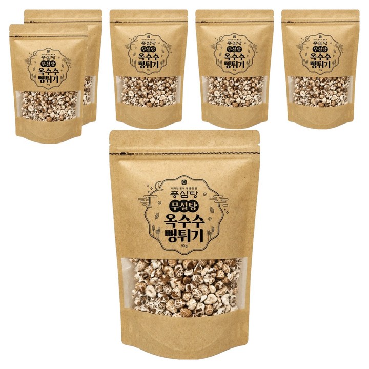 풍심당 국내산 옥수수 뻥튀기, 90g, 6개