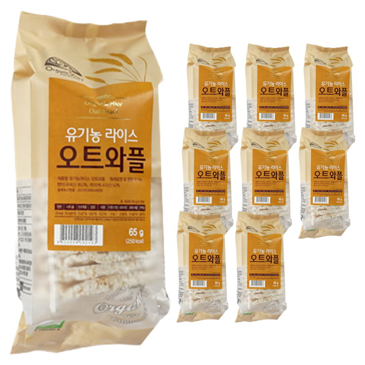 OrganicStory 유기농 라이스 오트와플, 65g, 9개