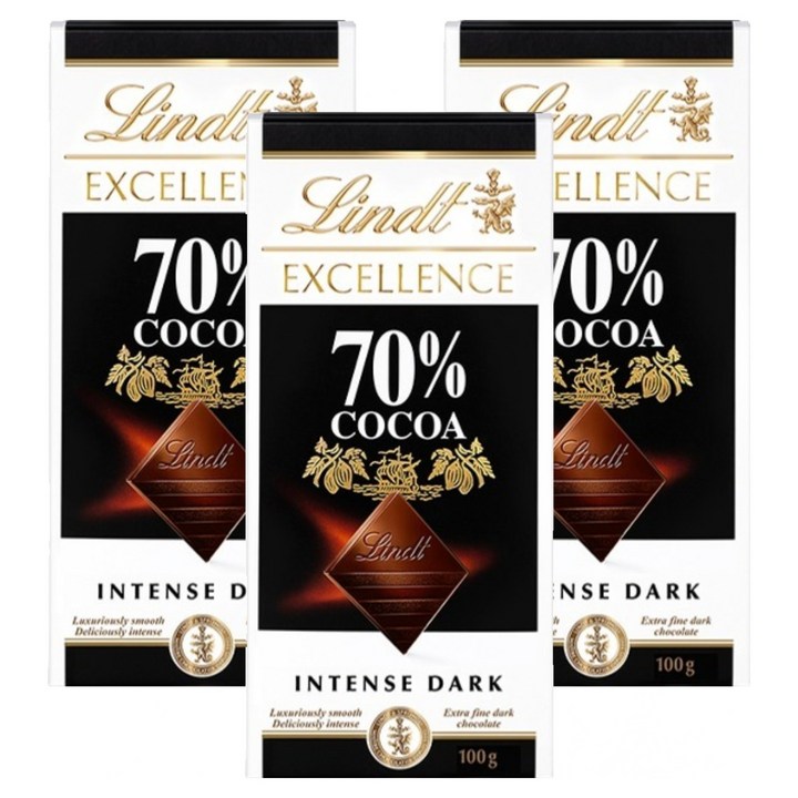 린트엑셀런스 다크 초콜릿바, 100g, 3개