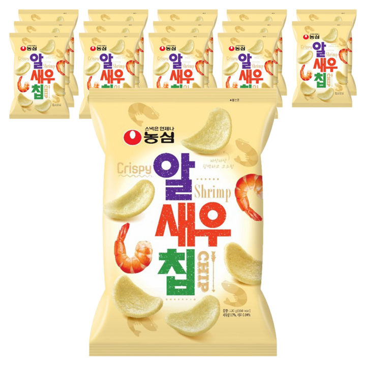 농심 알새우칩, 110g, 15개