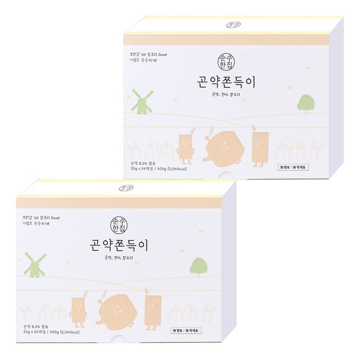 순수한집 곤약쫀드기 현미맛, 600g, 2개