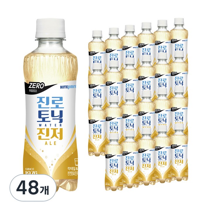 진로토닉워터 하이트진로 제로 진저에일, 300ml, 48개