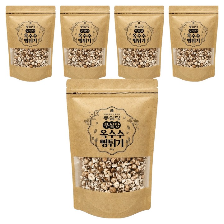풍심당 국내산 옥수수 뻥튀기, 90g, 5개