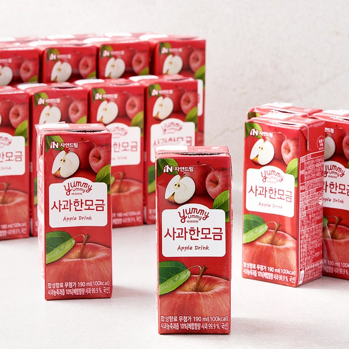 자연드림 사과한모금 주스, 190ml, 24개