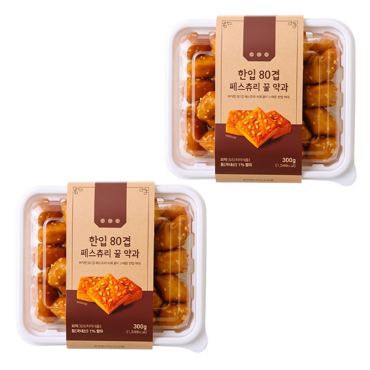 한입 80겹 페스츄리 꿀약과, 2개, 300g
