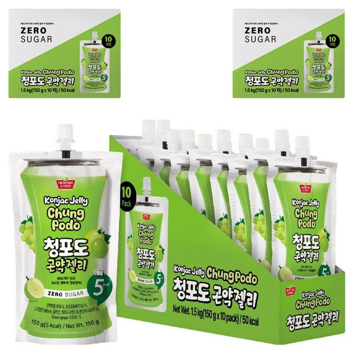 뉴트리션앤테이스트 청포도 곤약젤리 10개입, 1.5kg, 3개