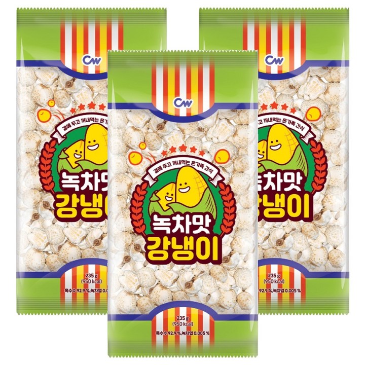 청우식품 녹차맛 강냉이, 3개, 235g