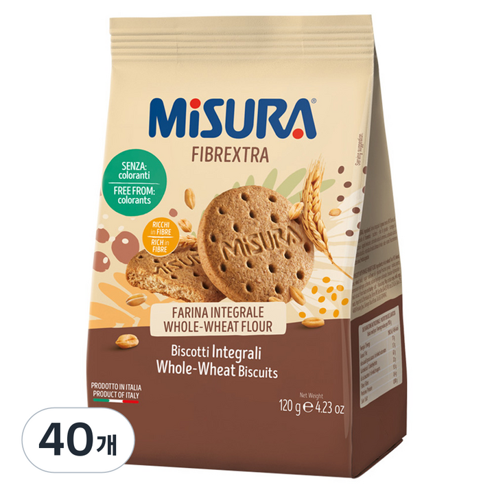 미주라 통밀비스켓, 120g, 40개