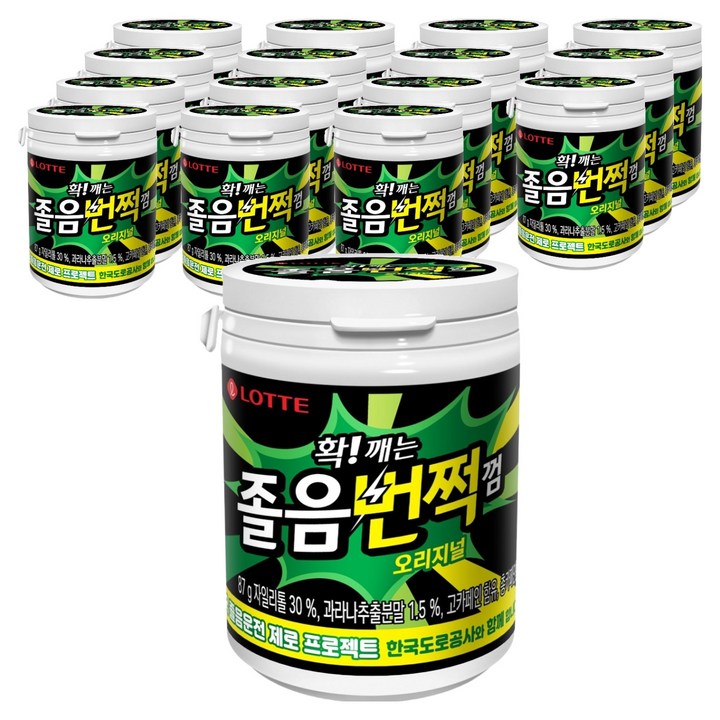 롯데웰푸드 졸음번쩍껌 오리지널, 87g, 16개