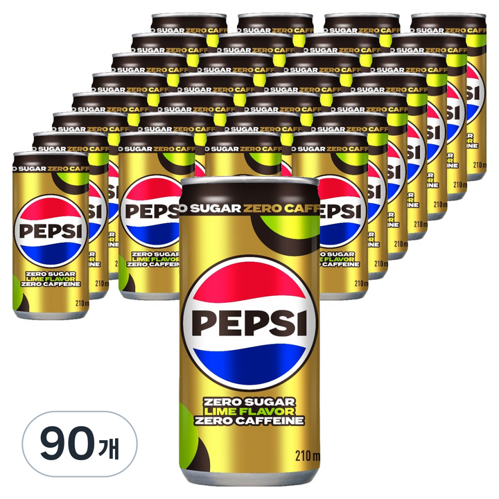 펩시 제로슈거 라임향 제로카페인 탄산음료, 210ml, 90개
