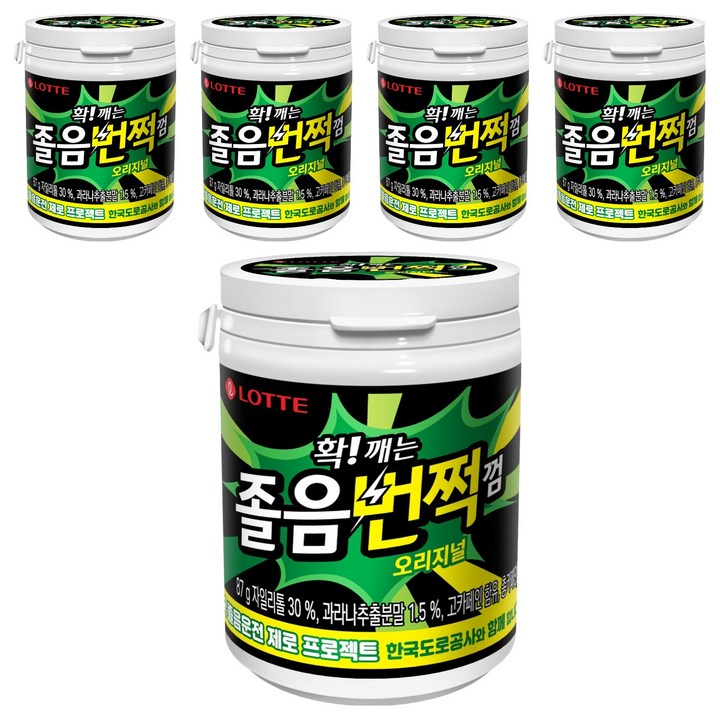 롯데웰푸드 졸음번쩍껌 오리지널, 87g, 5개