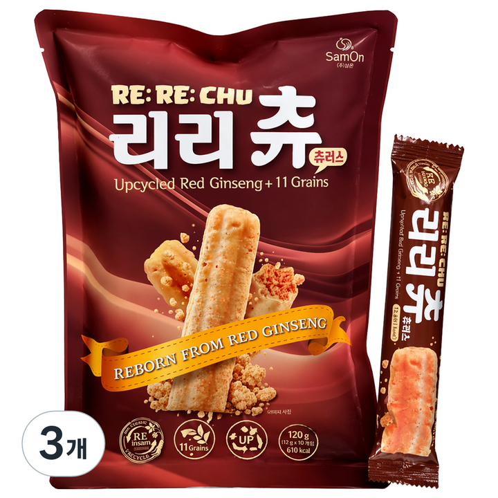 업사이클링 리리츄 츄러스, 120g, 3개