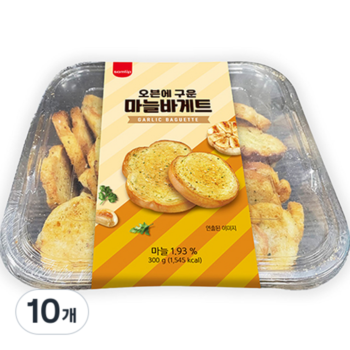 삼립 오븐에 구운 마늘바게트, 300g, 10개