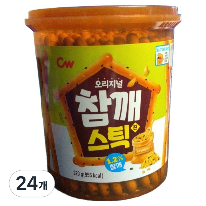 청우식품 참깨스틱 진, 220g, 24개