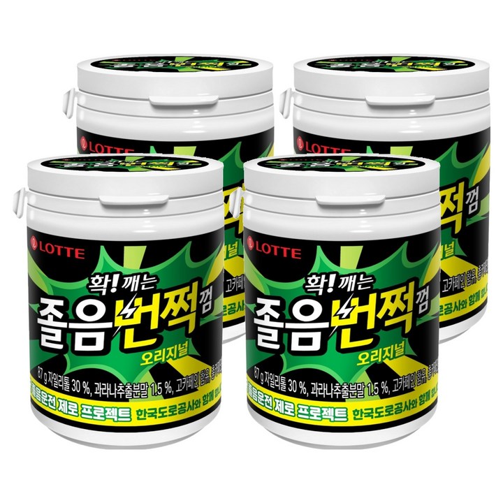 롯데웰푸드 졸음번쩍껌 오리지널, 87g, 4개