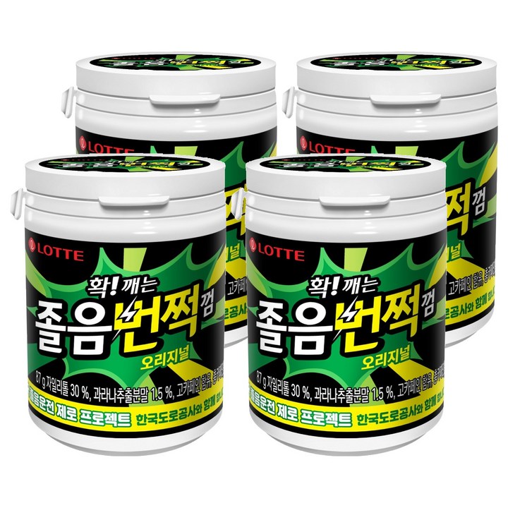 롯데웰푸드 졸음번쩍껌 오리지널, 87g, 4개
