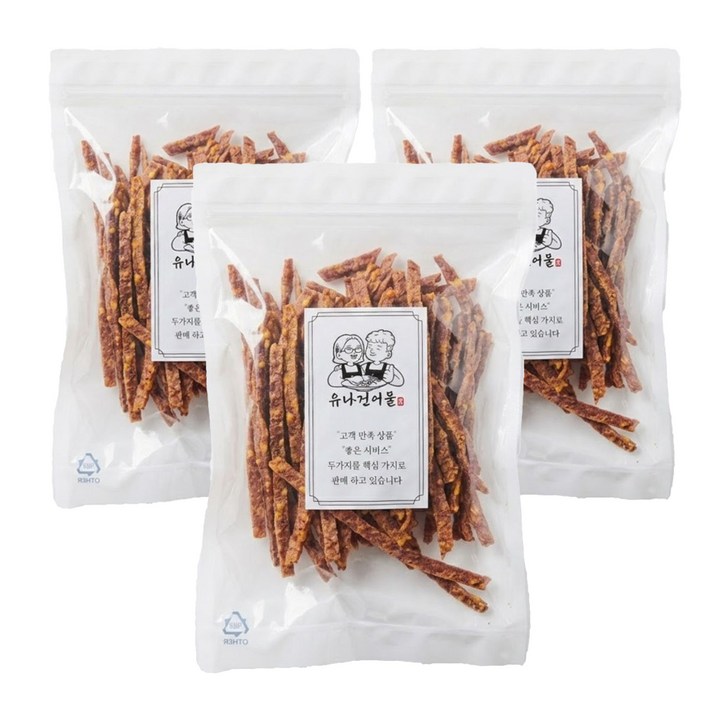 유나건어물 고다 치즈 쏙쏙 오징어 육포, 3개, 200g