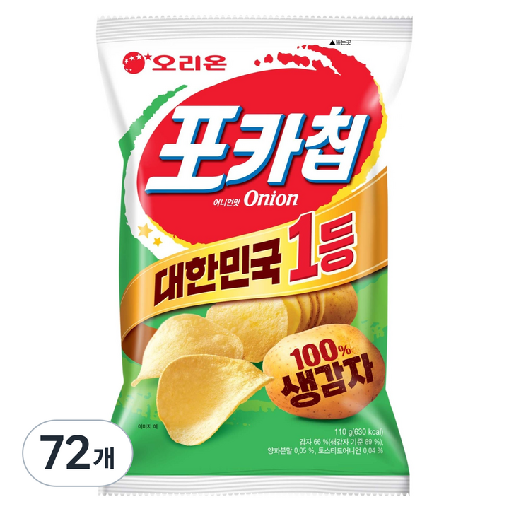 포카칩 오리온 어니언, 110g, 72개
