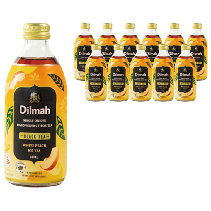 딜마 화이트 피치 블랙티, 12개, 300ml