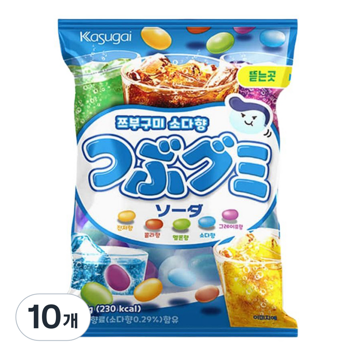카수가이 쯔부구미 소다향, 65g, 10개