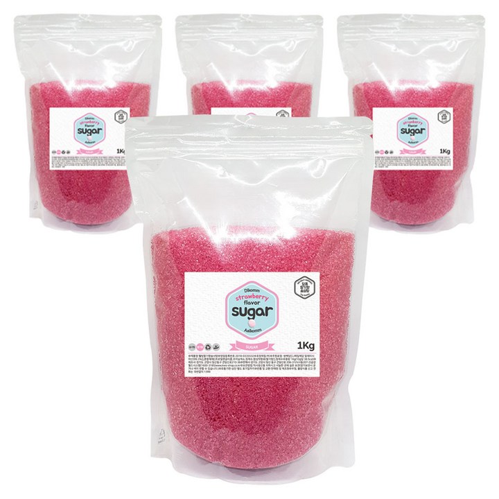 웰빙 솜사탕 설탕 딸기향, 1kg, 4개