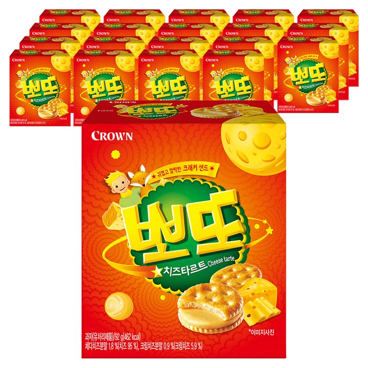 크라운 뽀또치즈 타르트, 92g, 20개