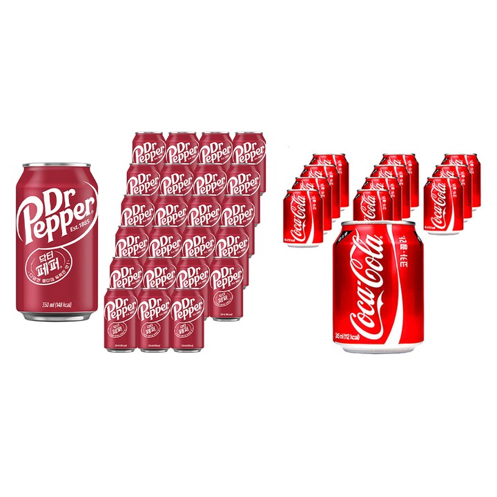 코카콜라 업소용 245ml x 12p + 닥터페퍼 탄산음료 350ml x 24p, 1세트