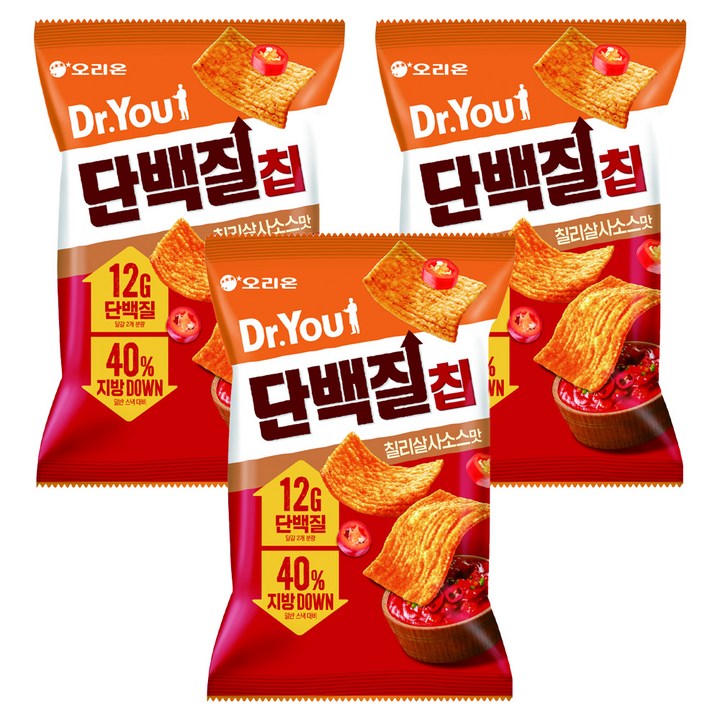 닥터유 단백질칩 칠리살사맛, 60g, 3개