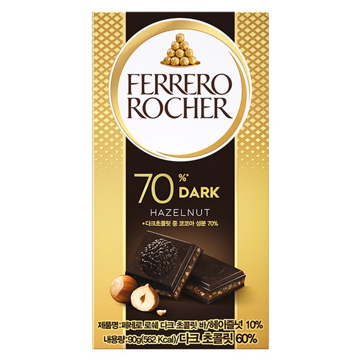 페레로로쉐 페레로 로쉐 다크 초콜릿 바, 90g, 1개