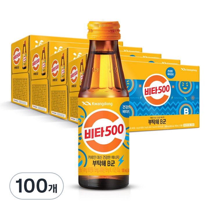 비타500 부탁해B군 비타민음료, 100ml, 100개
