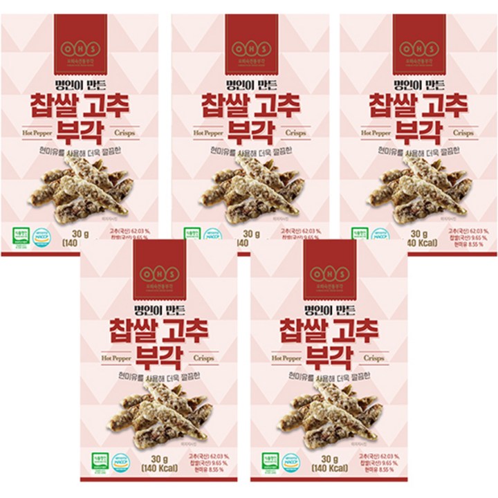 오희숙전통부각 찹쌀 고추 부각, 30g, 5개