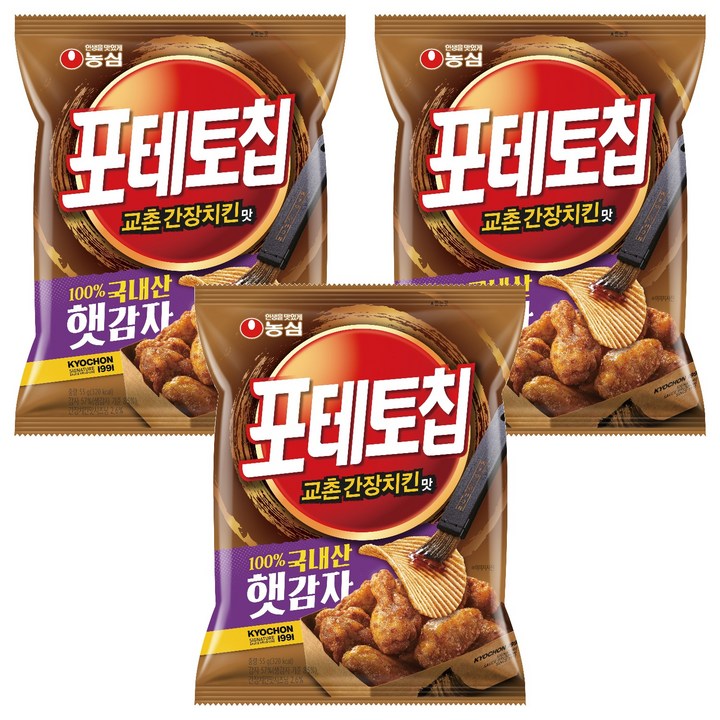 포테토칩 교촌간장치킨맛, 55g, 3개
