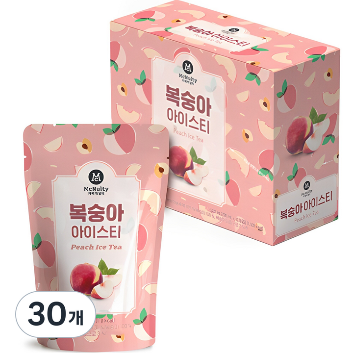 맥널티커피 복숭아 아이스 티, 190ml, 30개