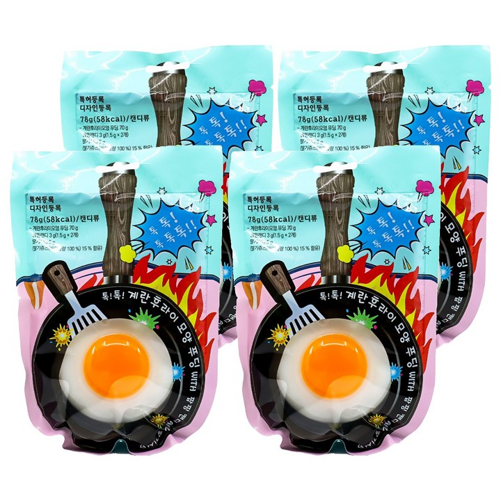 계란 후라이 모양 푸딩, 78g, 4개