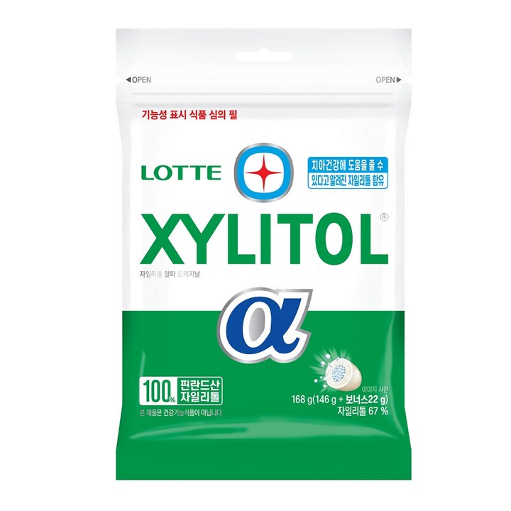 롯데자일리톨 알파 오리지날 껌, 168g, 1개