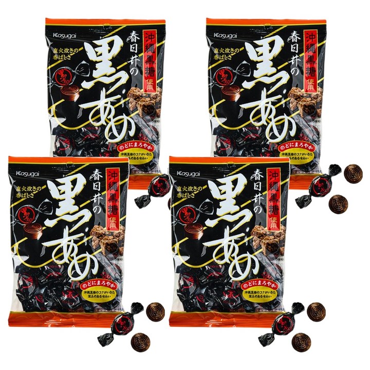 카수가이 구로 아메 흑설탕 사탕, 129g, 4개