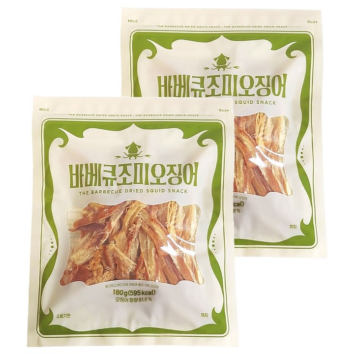 더먹다 바베큐 조미 오징어, 2개, 180g
