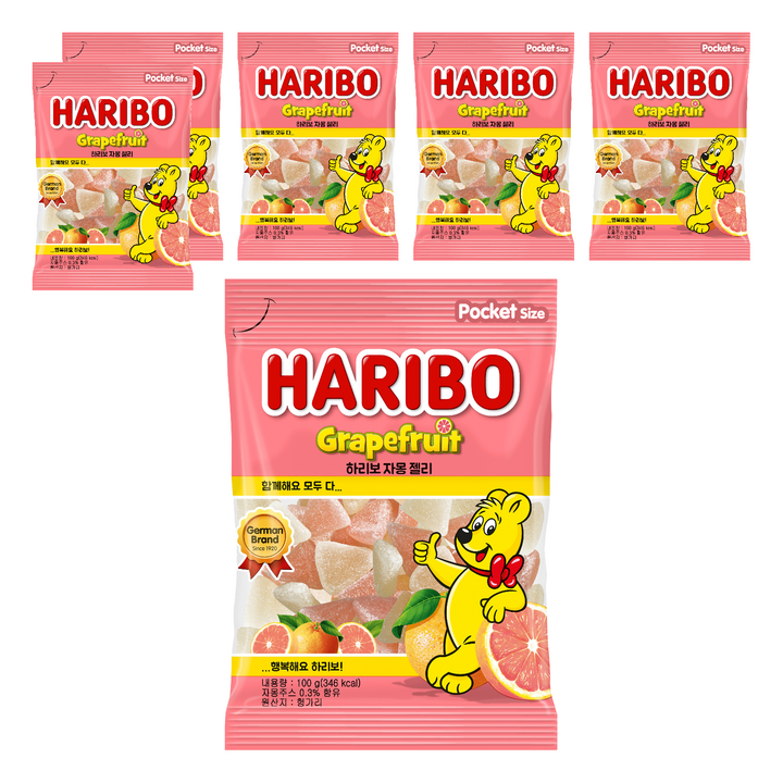 하리보 그레이프프루트 젤리, 100g, 6개