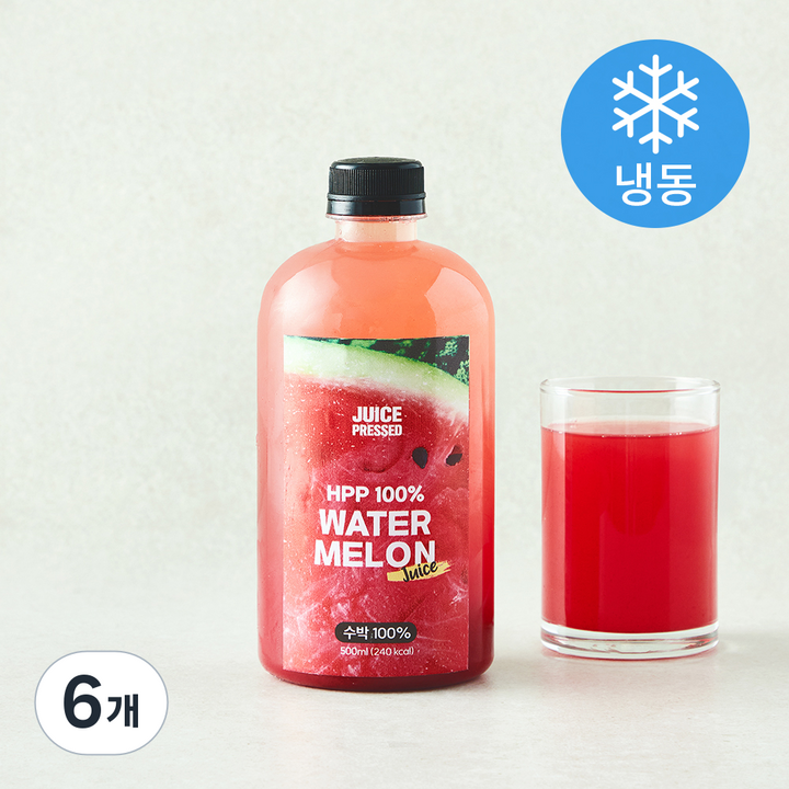 주스프레스드 HPP 100% 수박주스 (냉동), 6개, 500ml