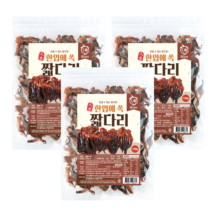 해야미 한입에 쏙 짧다리, 100g, 3개