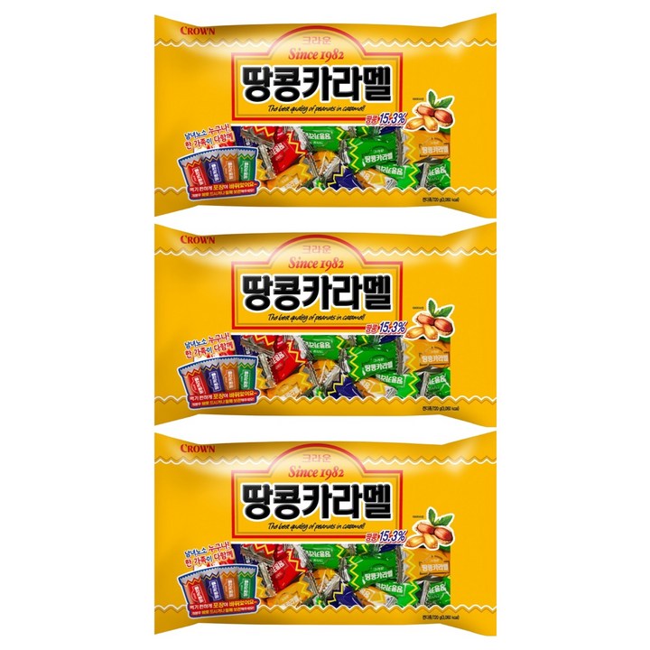 크라운 땅콩카라멜, 720g, 3개