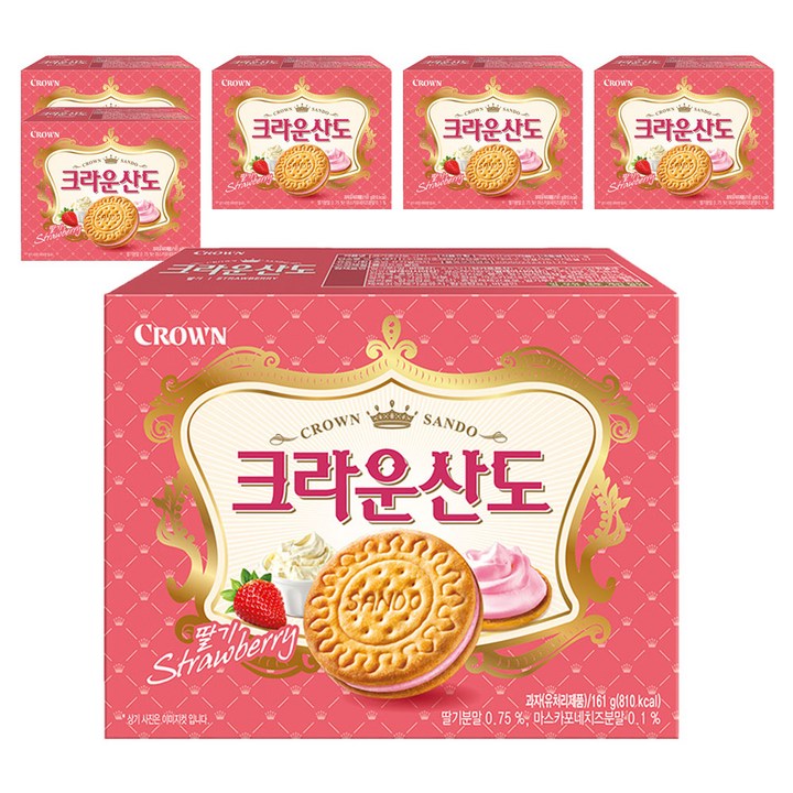 크라운산도 딸기, 6개, 161g
