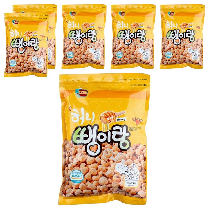 우리식품 허니 뻥이랑, 250g, 6개